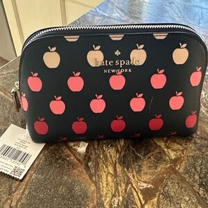 Kate Spade Navy and Pink Apple Pouch